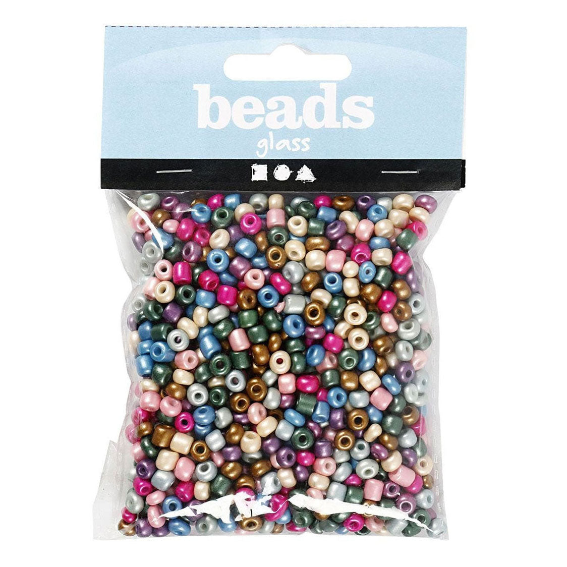 Creativ company rocailles metallic kleuren, 130 gram