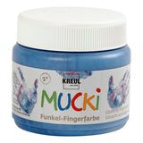 Creativ company mucki vingerverf - blauw metallic, 150ml - afbeelding 1