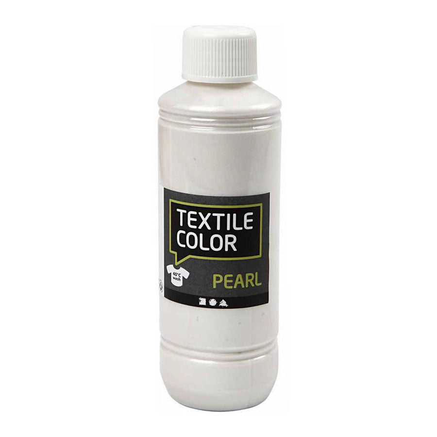 Creativ company textile color dekkende textielverf - base parelmoer, 250ml