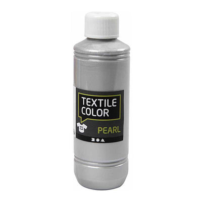 Creativ Company Textile Color Dekkende Textielverf Zilver Parelmoer, 250ml