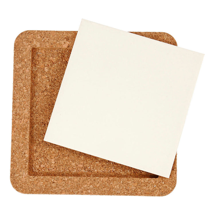 Creativ company https: www.cchobby.nl onderzetter-met-lijst-van-kurk-afm-15-5x15-5x1-cm-wit-2-stuk-1-doos
