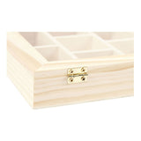Creativ company houten doos met glazen deksel en 10 vakken - afbeelding 4