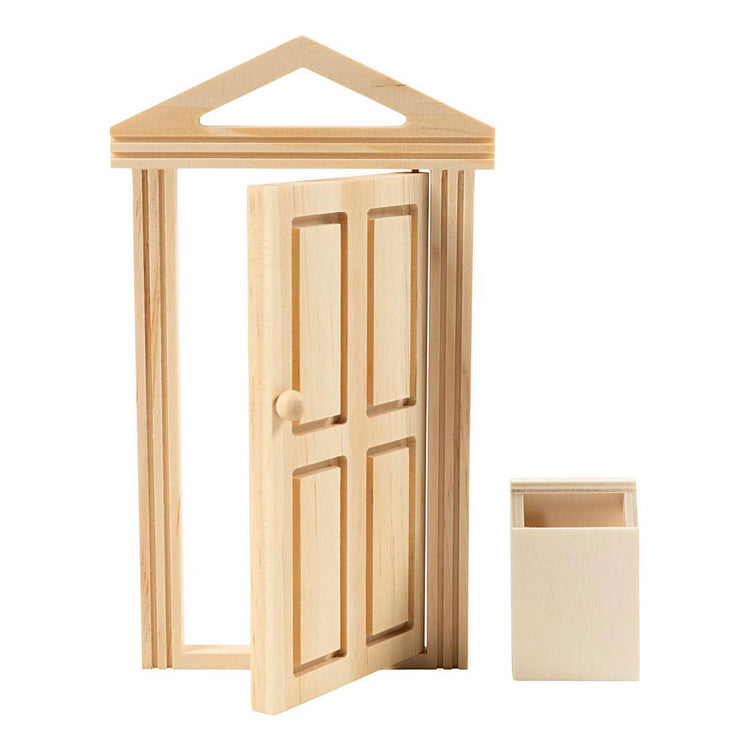 Creativ company http: www.cchobby.nl deur-met-kroonlijst-en-brievenbus-h-5-5-18-cm-b-3-5-10-5-cm-1-doos