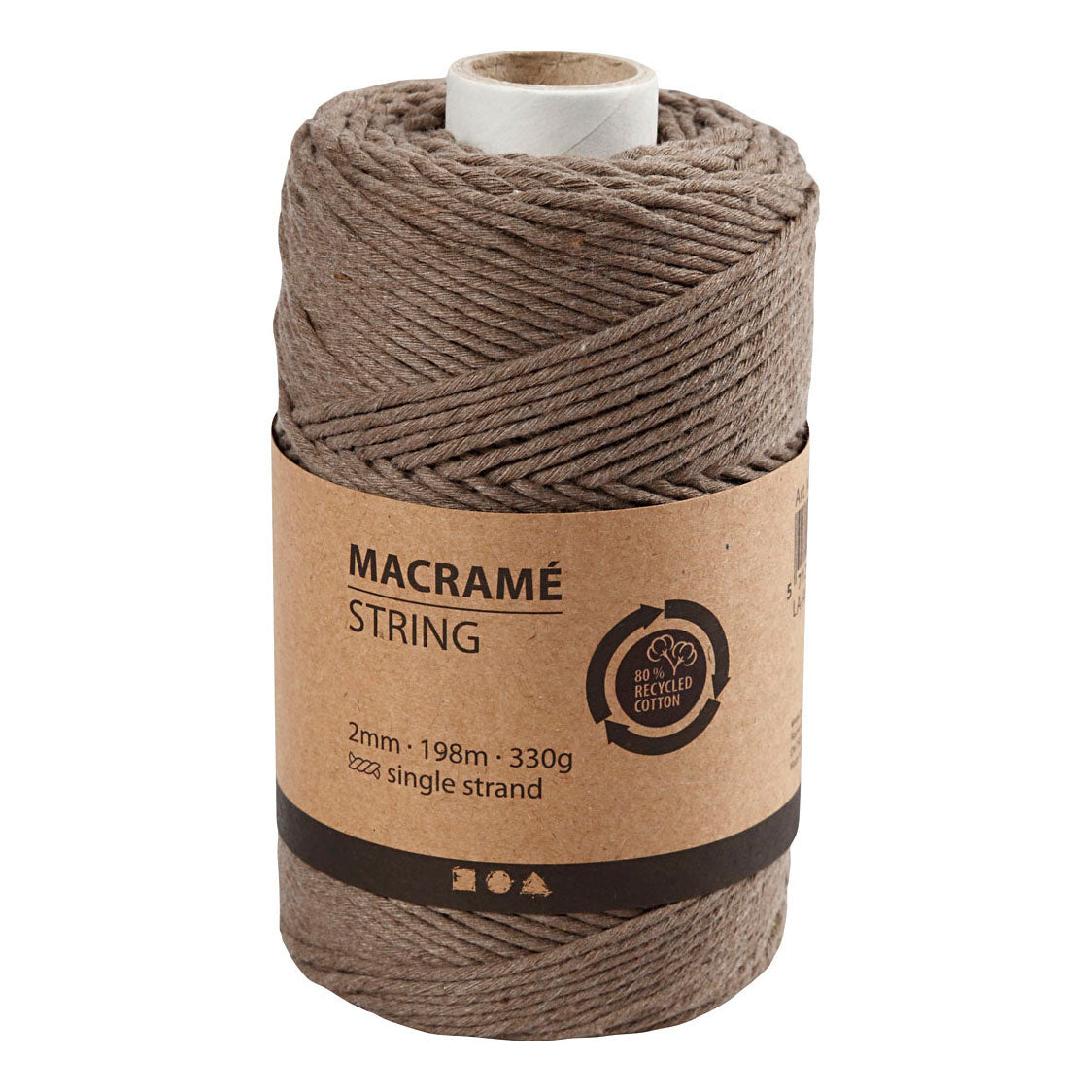 Creativ Company Macrame Koord Lichtbruin, 198m