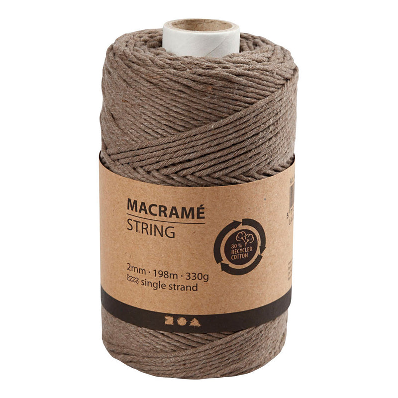 Creativ company macrame koord lichtbruin, 198m