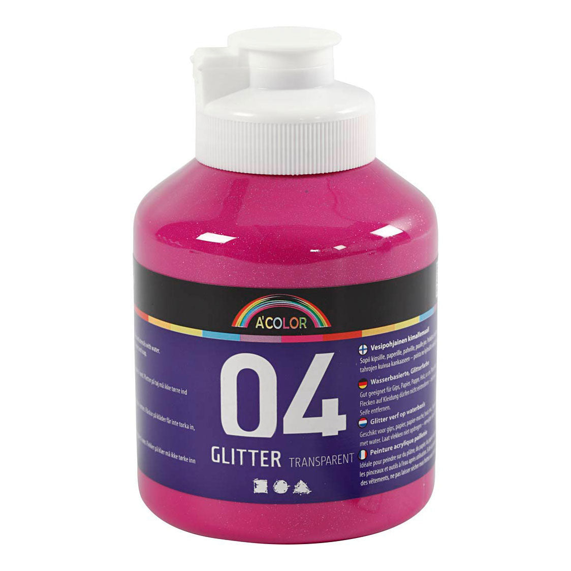 Creativ Company Acrylverf Glitter voor Kinderen Roze, 500ml