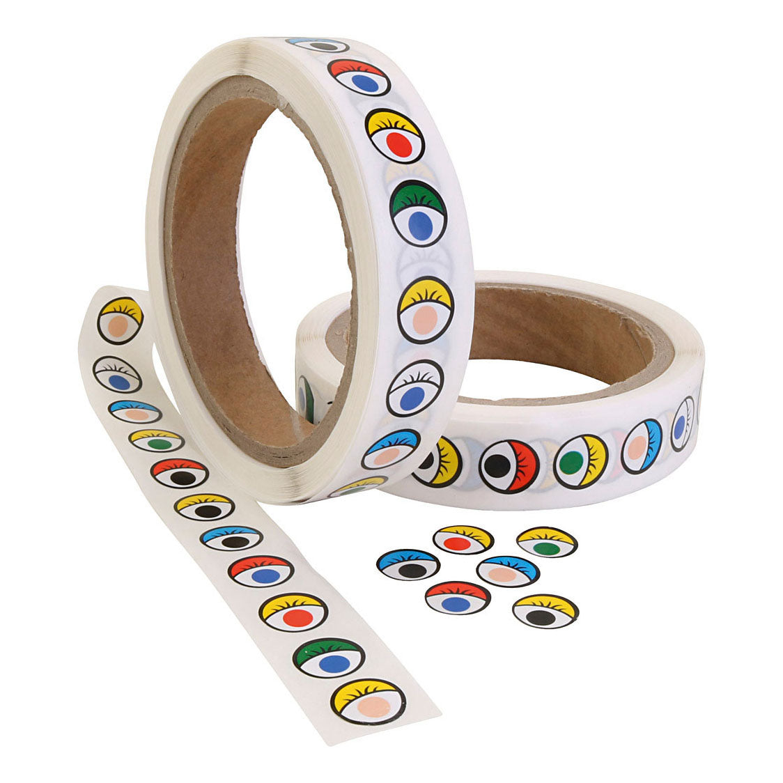 Sticker ogen, d 13 mm, diverse kleuren, 2000 stuk 1 doos