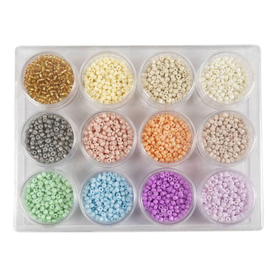 Creativ company http: www.cchobby.nl rocailles-d-3-mm-afm-8-0-gatgrootte-0-6-1-0-mm-pastelkleuren-12x17-gr-1-doos