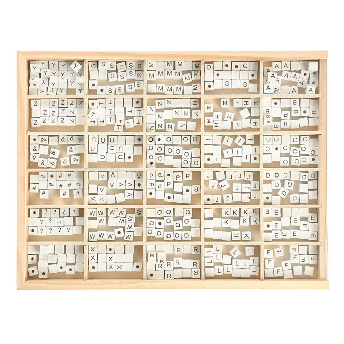 Creativ company http: www.cchobby.nl letterkralen-a-z-en-blanco-afm-8x8-mm-gatgrootte-3-mm-wit-750-div-1-doos