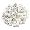 Creativ company letterkralen, a-z, ,#,? en blanco, afm 8x8 mm, gatgrootte 3 mm, wit, 750 div 1 doos