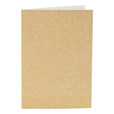 Creativ company kaarten en enveloppen, afmeting kaart 10,5x15 cm, afmeting envelop 11,5x16,5 cm, glitter, 120+250 gr, goud, 4 set 1 doos