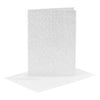 Creativ company kaarten en enveloppen 10,5x15cm glitter zilver - 4st.