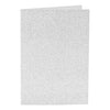Creativ company kaarten en enveloppen 10,5x15cm glitter zilver - 4st.