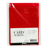 Creativ company kaarten en enveloppen 10,5x15cm glitter rood - 4st. - afbeelding 2