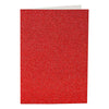 Creativ company kaarten en enveloppen 10,5x15cm glitter rood - 4st.