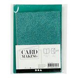 Creativ company kaarten en enveloppen 10,5x15cm glitter groen - 4st. - afbeelding 2