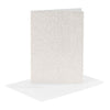 Creativ company kaarten en enveloppen 10,5x15cm glitter wit - 4st.