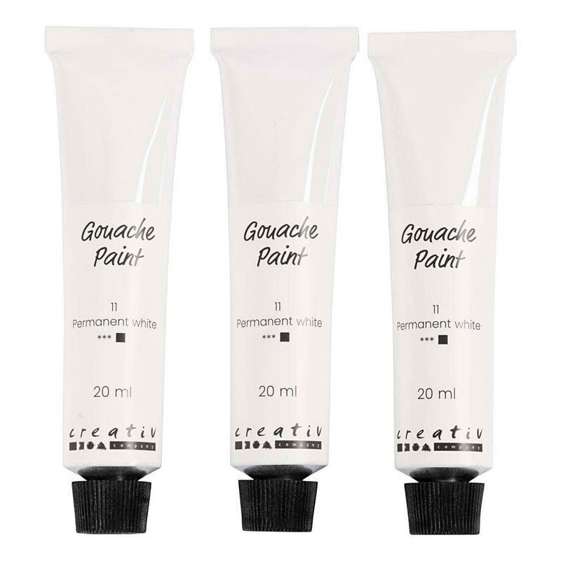 Creativ company gouacheverf wit - 3x20ml.