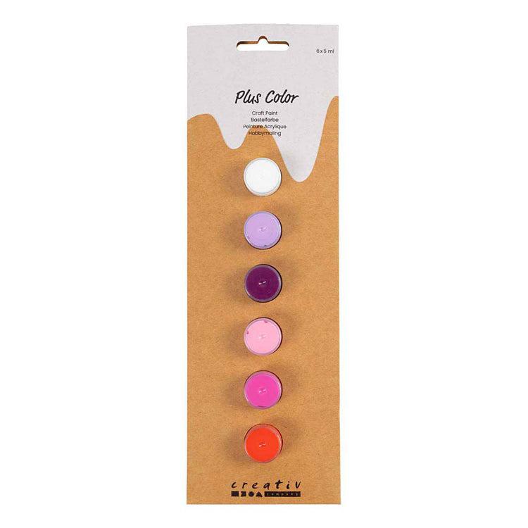 Creativ company plus color acrylverf paars en roze harmonie - 6x5ml.