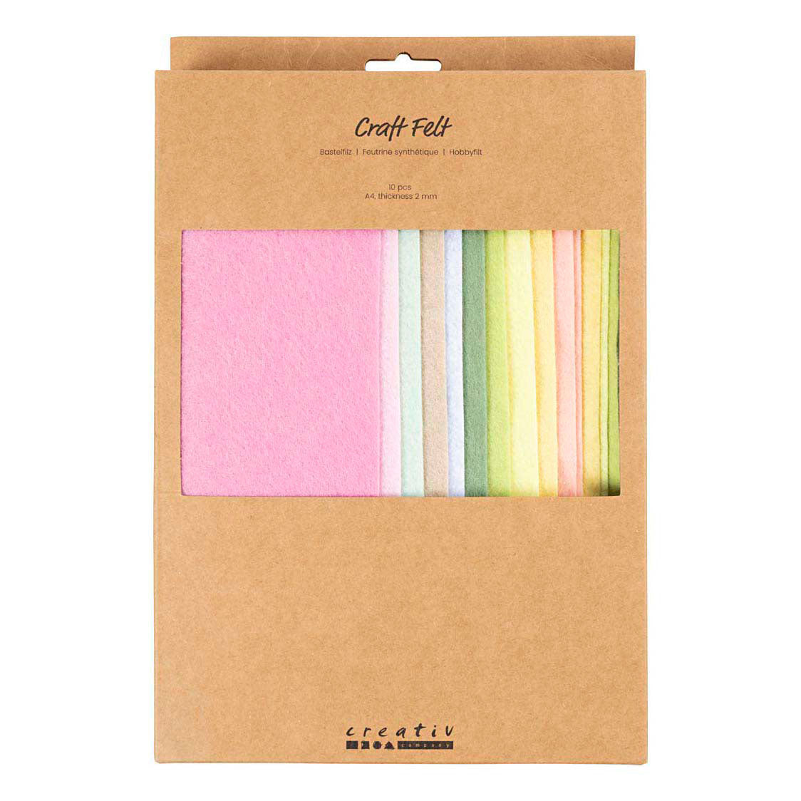 Creativ company https: www.cchobby.nl hobbyvilt-a4-vel-210x297-mm-dikte-2-mm-pastelkleuren-10-vel-1-doos