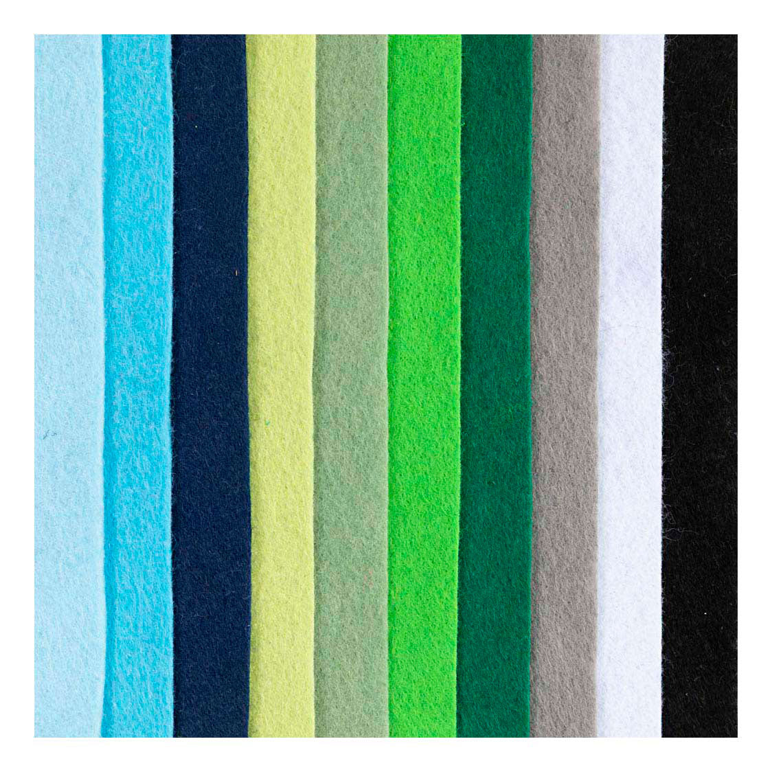 Creativ company hobbyvilt a4 dikte 2mm blauw en groen harmonie - 10st.