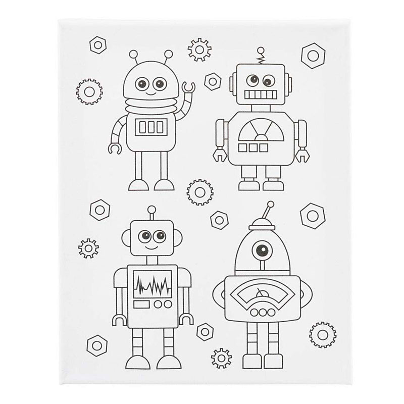Creativ company schildercanvas met print robots - 24x30cm
