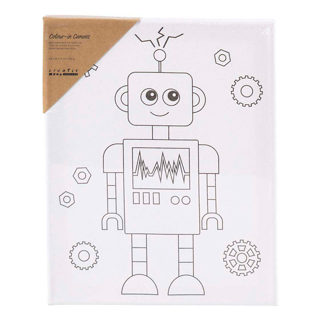 Creativ company https: www.cchobby.nl schildercanvas-met-print-robot-d-1-6-cm-afm-24x30-cm-360-gr-1-stuk