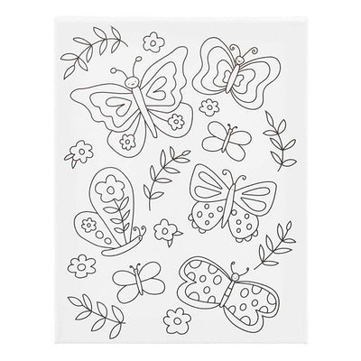 Creativ company schildercanvas met print vlinders - 24x30cm