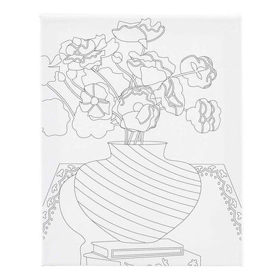 Creativ company schildercanvas met print boeket in vaas - 24x30cm