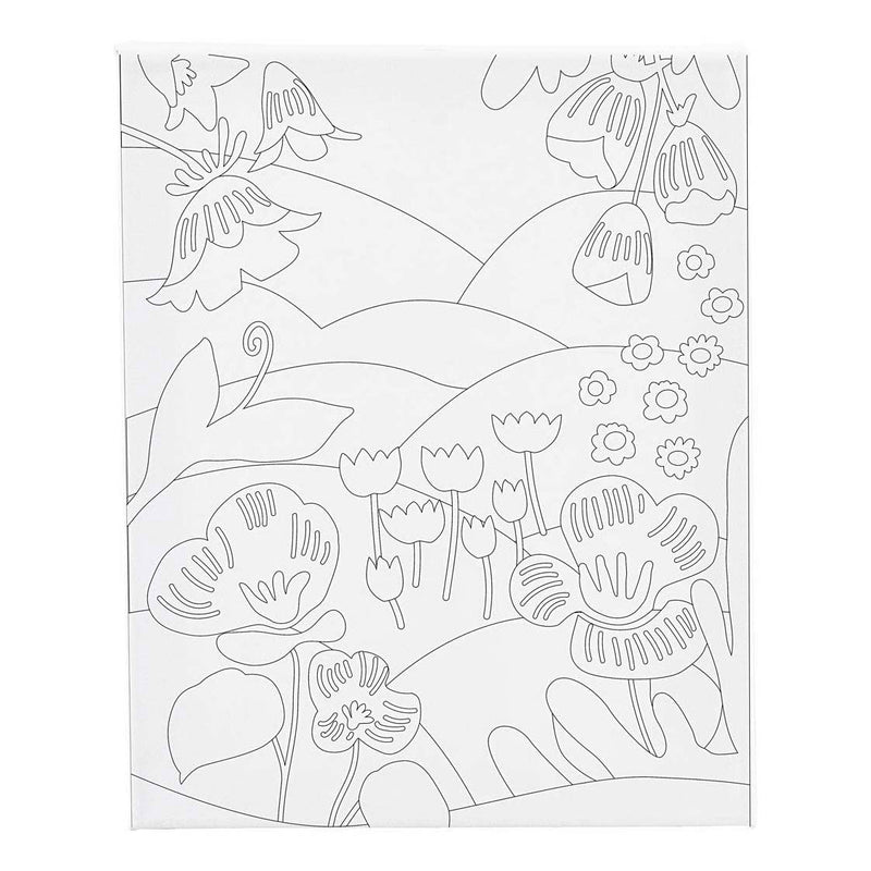 Creativ company schildercanvas met print bloemenlandschap - 24x30cm