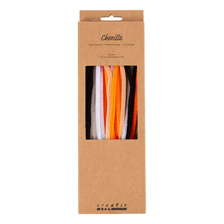 Creativ company chenille 6mm x 30cm halloween kleuren - 25st.