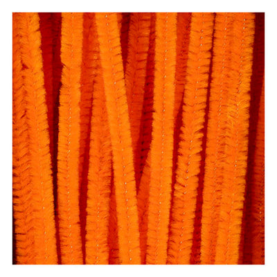 Creativ company chenille, l: 30 cm, dikte 6 mm, oranje, 50 stuk 1 doos