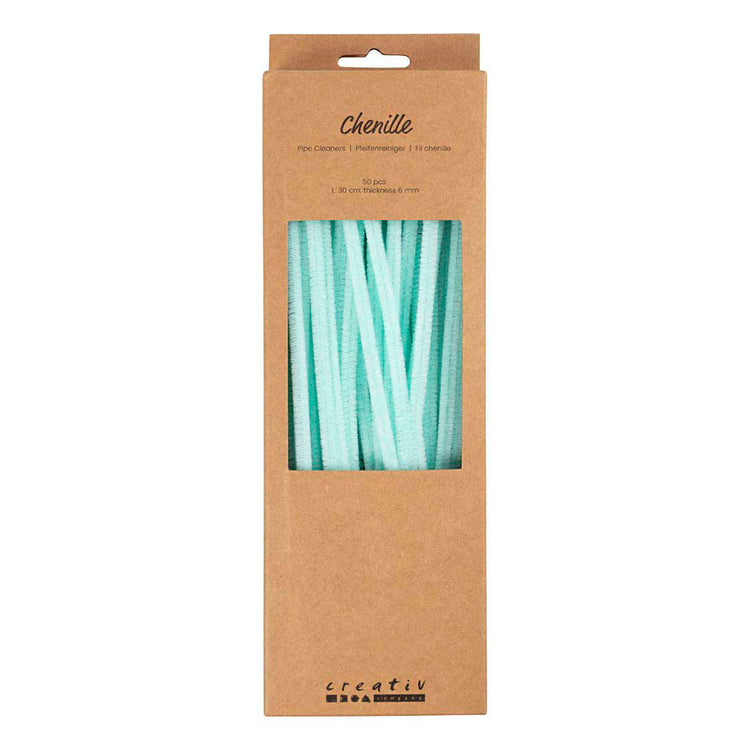 Creativ company chenille 6mm x 30cm licht turquoise - 50st.