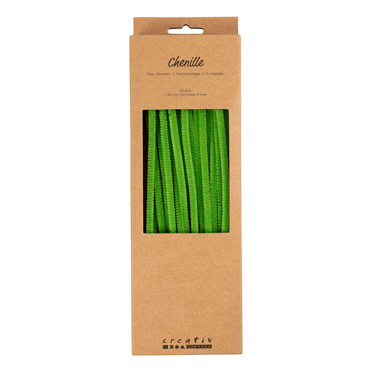 Creativ company chenille 6mm x 30cm lime groen - 50st.