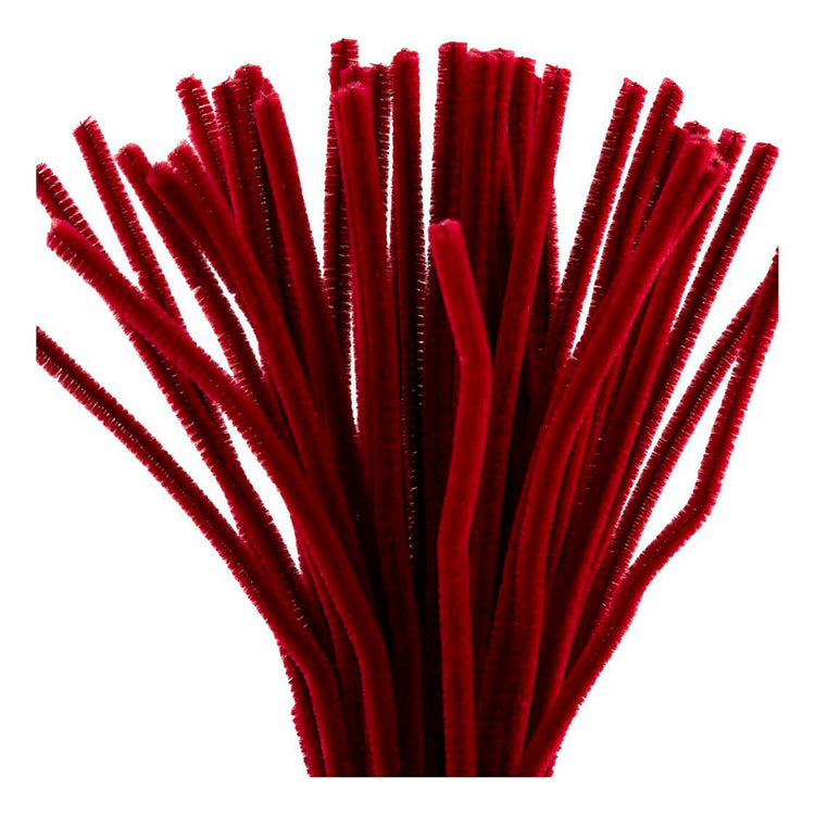 Creativ company chenilledraad knutselmateriaal donkerrood 50 stuks 6mm x 30cm.