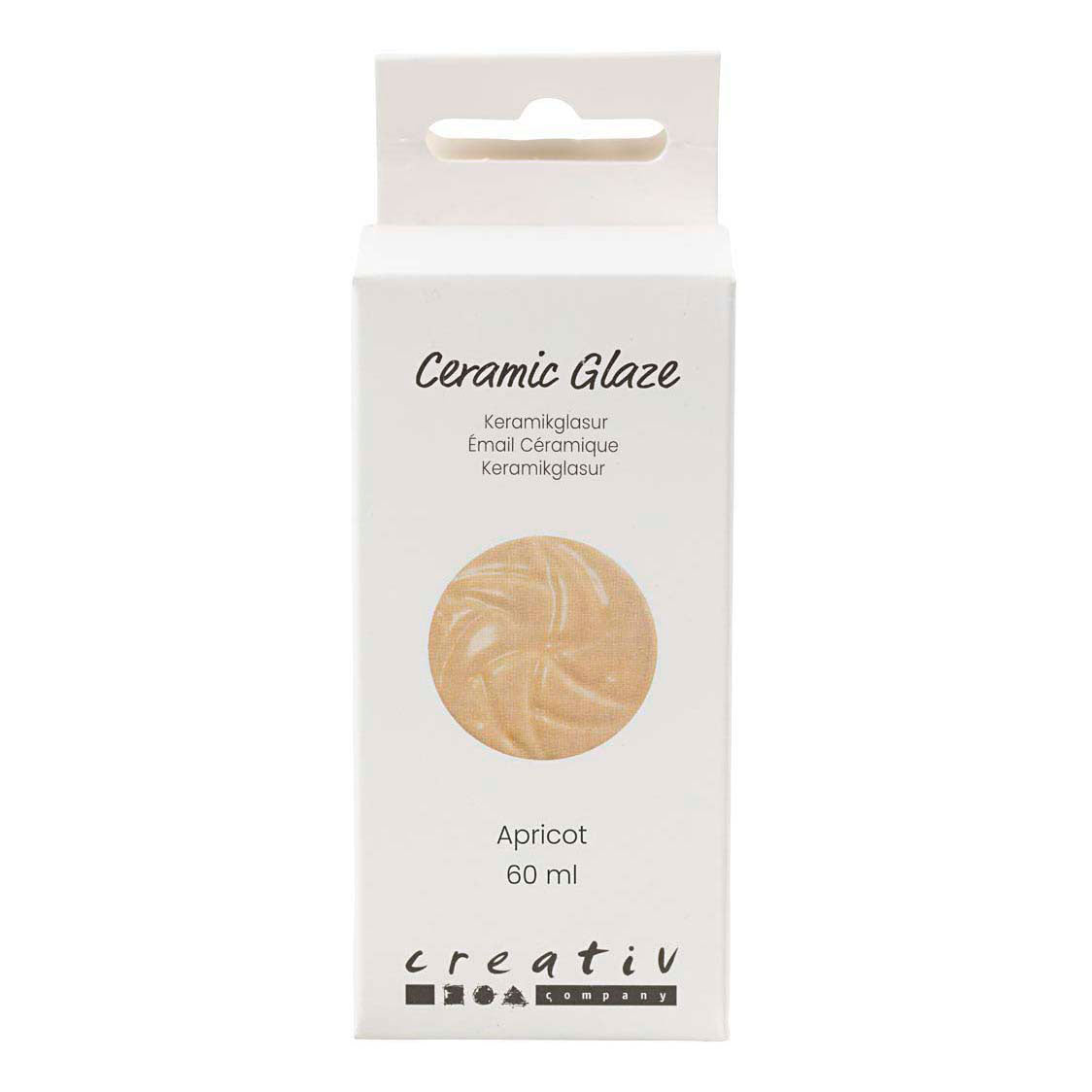 Creativ company keramiek glazuur 984-1101 c dekkend apricot - 60ml