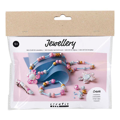 Creativ company https: www.cchobby.nl mini-hobbyset-sieraden-halsketting-armband-clips-broche-blauw-lichtblauw-pastel-roze-1-doos
