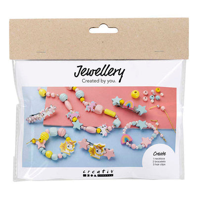 Creativ company https: www.cchobby.nl mini-hobbyset-sieraden-halsketting-armbanden-oorbellen-lichtblauw-lichtrood-geel-1-doos