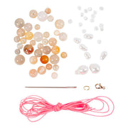 Creativ company mini hobbyset sieraden halskettingen en armband roze - afbeelding 2