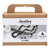 Creativ company mini hobbyset sieraden halsketting en oorbellen zwart en wit