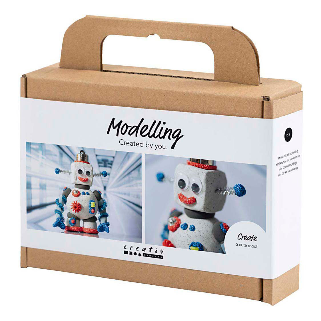 Creativ company http: www.cchobby.nl mini-hobbyset-boetseren-robot-blauw-grijs-rood-1-doos