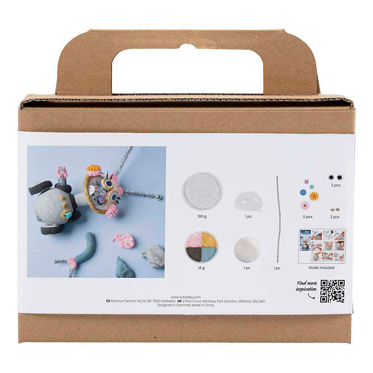 Creativ company http: www.cchobby.nl mini-hobbyset-boetseren-robot-grijs-roze-1-doos