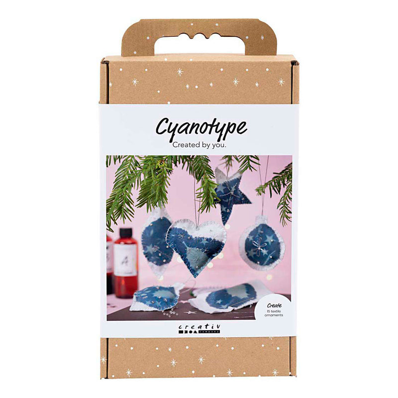 Creativ company hobbyset cyanotypie kerstdecoraties met cyanotypie blauw