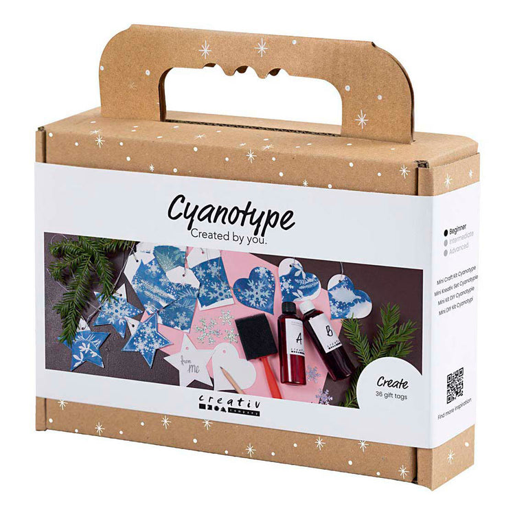 Creativ company http: www.cchobby.nl mini-hobbyset-cyanotypie-geschenklabels-blauw-zilver-1-doos