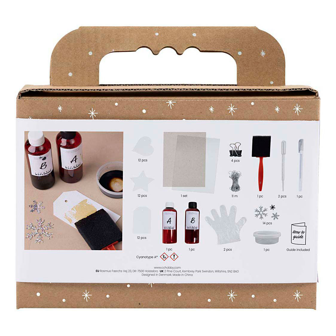 Creativ company http: www.cchobby.nl mini-hobbyset-cyanotypie-geschenklabels-blauw-zilver-1-doos