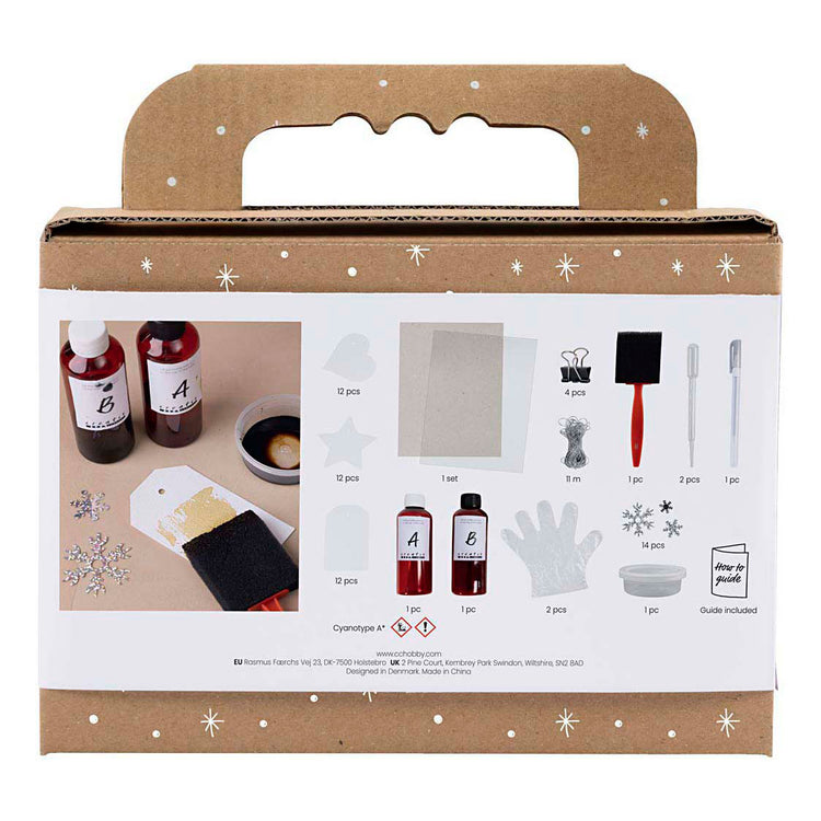 Creativ company http: www.cchobby.nl mini-hobbyset-cyanotypie-geschenklabels-blauw-zilver-1-doos