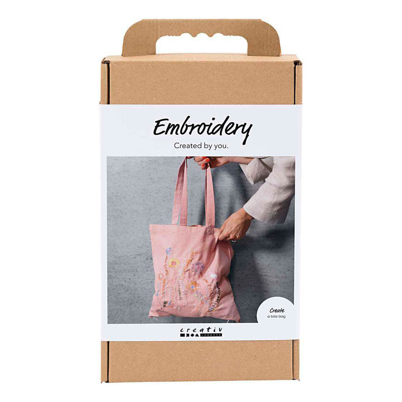 Creativ company hobbyset borduurwerk draagtas lichtroze