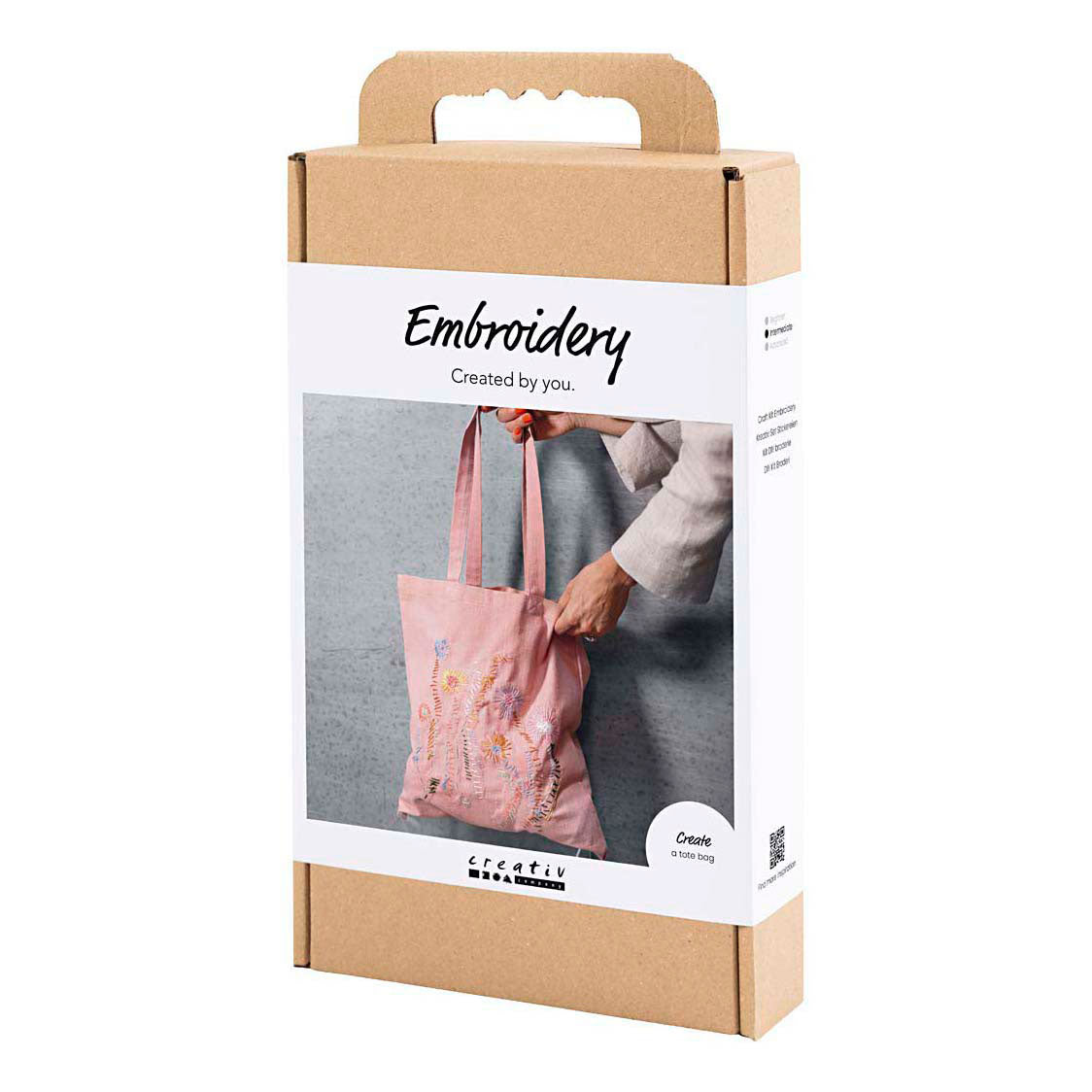 Creativ company hobbyset borduurwerk draagtas lichtroze