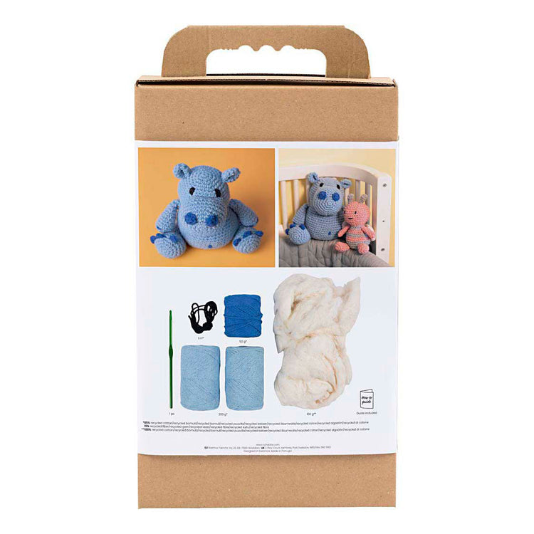 Creativ company http: www.cchobby.nl hobbyset-amigurumi-nijlpaard-blauw-lichtblauw-1-doos