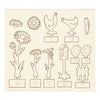 Creativ company diy houten figuren kippen, eieren en bloemen